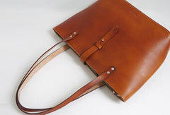 Handmade Leather handbag shoulder tote bag brown for women leather shoulder bag