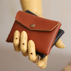 Handmade Women Leather Card Holder Minimalist Card Holder Coin Wallet For Women