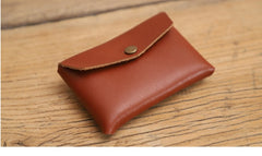 Handmade Women Leather Card Holder Minimalist Card Holder Coin Wallet For Women