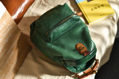 Handmade Womens Green Leather Doctor Backpack Purse Shoulder Doctor Handbags for Women