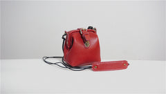 Handmade Womens Red Leather Doctor Handbag Small Side Purses Doctor Purse for Women