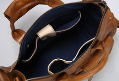 Vintage Leather Brown Mens Travel Bags Messenger Bag Shoulder Bag for Men