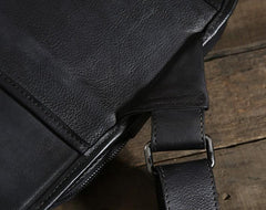 Cool Leather Braided Mens Chest Bag Sling Bag Sling Crossbody Bag for men