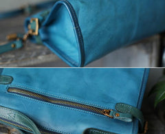 Handmade Blue Leather Handbags Purses - Annie Jewel