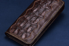 Handmade leather crocodile skin wallet leather men clutch Tooled wallet