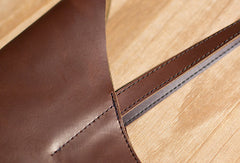 Handmade Leather vintage Large tote bag coffee brown for women leather shoulder bag
