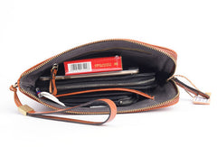 Cool leather mens Wristlet Wallet long wallet zipper clutch wallet for men