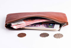 Cool slim leather mens zipper long wallet slim zipper clutch wallet for men