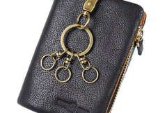 Genuine billfold wallet leather biker wallet chain men zip multi cards vintage wallet for men