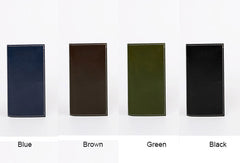 Handmade women long leather wallet beige vintage brown black green blue