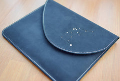Handmade Leather ipad mini air case purse women clutch wallet constellation
