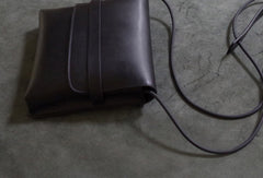 Handmade Leather shoulder bag black tassel for women leather crossbody bag