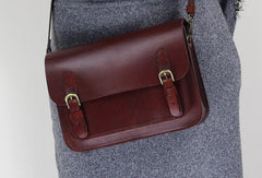 Handmade Leather satchel bag shoulder bag black brown for women leather crossbody bag