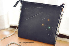 Handmade Leather purse clutch shoulder bag constellation women leather crossbody bag