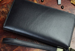 Handmade zip long wallet leather men Indian Cheif clutch phone wallet for men