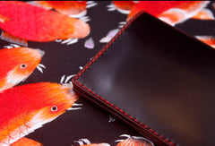 Handmade long wallet leather men red coffee wine vintage wallet for men