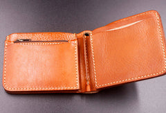 Handmade billfold leather wallet men biker chain trucker leather billfold wallet for men him