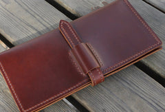 Handmade womens leather wallet long wallet clutch wallet for women