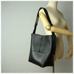 Large Womens Olive Green Leather Shoulder Barrel Tote Bag Bucket Tote Handbag Purse Work Bag for Ladies