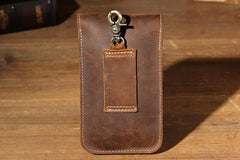 Leather Mens Belt Pouch Small Cases Waist Bag Hip Pack Belt Bag for Men