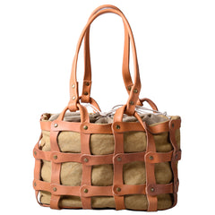 Leather Canvas Women Bucket Bag Shopper Bag Shoulder Bag For Women