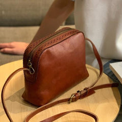 Brown Vintage Womens Leather Shoulder Bag Crossbody Bag Side Bag Purse for Ladies