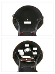 Leather Women Barrel Handbag Bucket Bag Shoulder Bag For Women