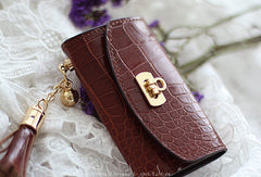 Handmade modern pretty leather small keys wallet pouch purse for women/lady girl