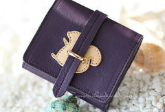 Handmade vintage custom sweet cute leather billfold trifold wallet for women/lady