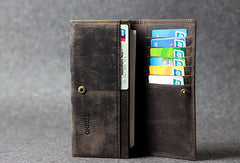 Handmade leather men clutch long wallet vintage clutch long wallet purse clutch