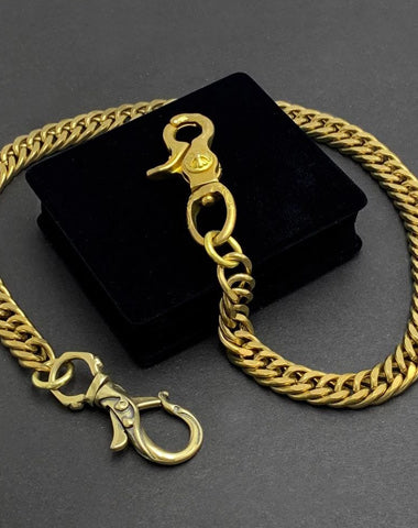 Fashion Handmade Vintage Brass 19" Mens Pants Chain Wallet Chain Motorcycle Wallet Chain for Men