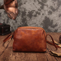 Brown Vintage Womens Leather Shoulder Bag Crossbody Bag Side Bag Purse for Ladies
