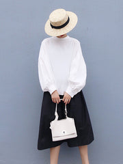 White Leather Women Handbag Shoulder Bag Work Bag For Women