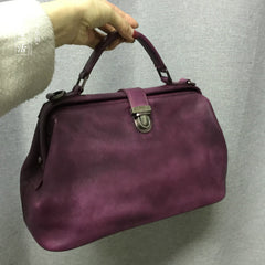 Handmade Leather doctor bag purse for women leather shoulder bag crossbody bag