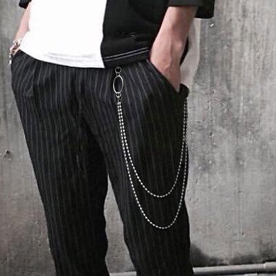 Fashion Men's Womens Double Bead Stainless Steel Pants Chains