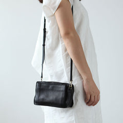 Cute Leather Womens Small Box Crossbody Bag Purse Zipper Shoulder Bag for Women