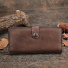 Cool Mens Leather long wallets zipper Vintage clutch wallet for men