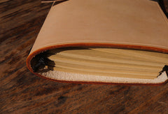 Handmade vintage retro beige custom notebook/travel book/diary/journal