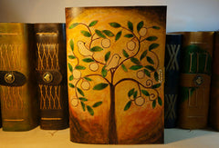 Handmade A5 retro vintage tree bird custom notebook/travel book/diary/journal