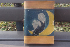 Handmade retro moon girl custom vintage notebook/travel book/diary/journal