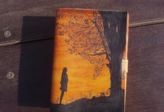Handmade retro girl tree custom vintage notebook/travel book/diary/journal