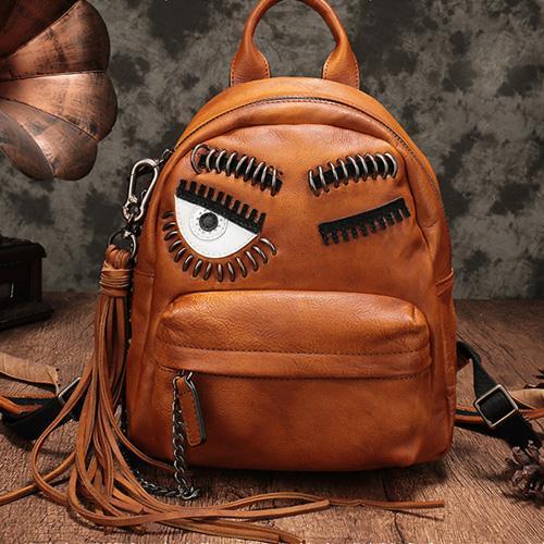 Vintage leather backpack purse discount