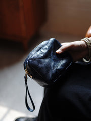 Vintage Black Leather Wristlet Wallet Zipper Clutch Wallet Womens Tan Ladies Zip Around Wallets for Women