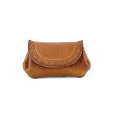 Vintage Women Brown Leather Billfold Wallet Lace Coin Wallet Change Wallet For Women