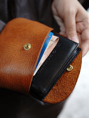 Vintage Women Coffee Leather Billfold Wallet Slim Coin Wallets Headphone Case Cord Organizer For Women