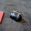 Vintage Women Tan Leather Coin Wallet Frame Clasp Coin Pouch Change Wallet For Women