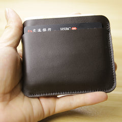 Vintage Womens Black Leather Slim Card Holder Wallet Minimalist Card Holders Wallet for Ladies
