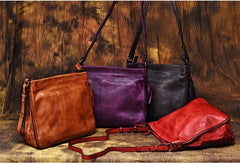 Brown Vintage WOmens Leather Bucket Shoulder Bag Cross Body Bucket Side Bag Red Western Leather Purses