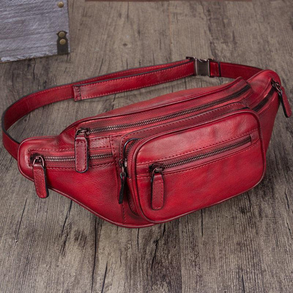 Red fanny pack men top