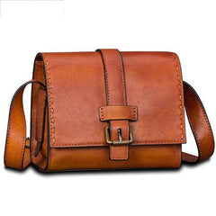 Small Brown Vintage Womens Leather Satchel Shoulder Bag Brown Leather Women's Satchel Purse